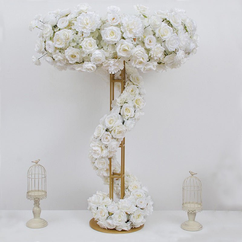Metal Floral Riser 46" Gold Open Frame Design - YauSpark