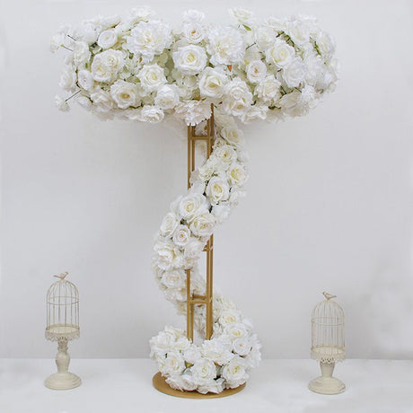 Metal Floral Riser 46" Gold Open Frame Design - YauSpark