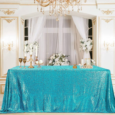 Mini Sequin Rectangle Tablecloth Lake Blue - YauSpark
