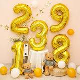 Number Mylar Foil Balloons 32" Gold - YauSpark