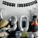 Number Mylar Foil Balloons 32" Silver - YauSpark