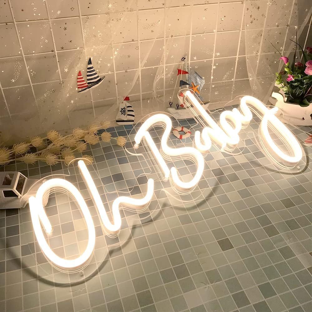 Oh Baby LED Neon Light Sign With Chain 26" - YauSpark