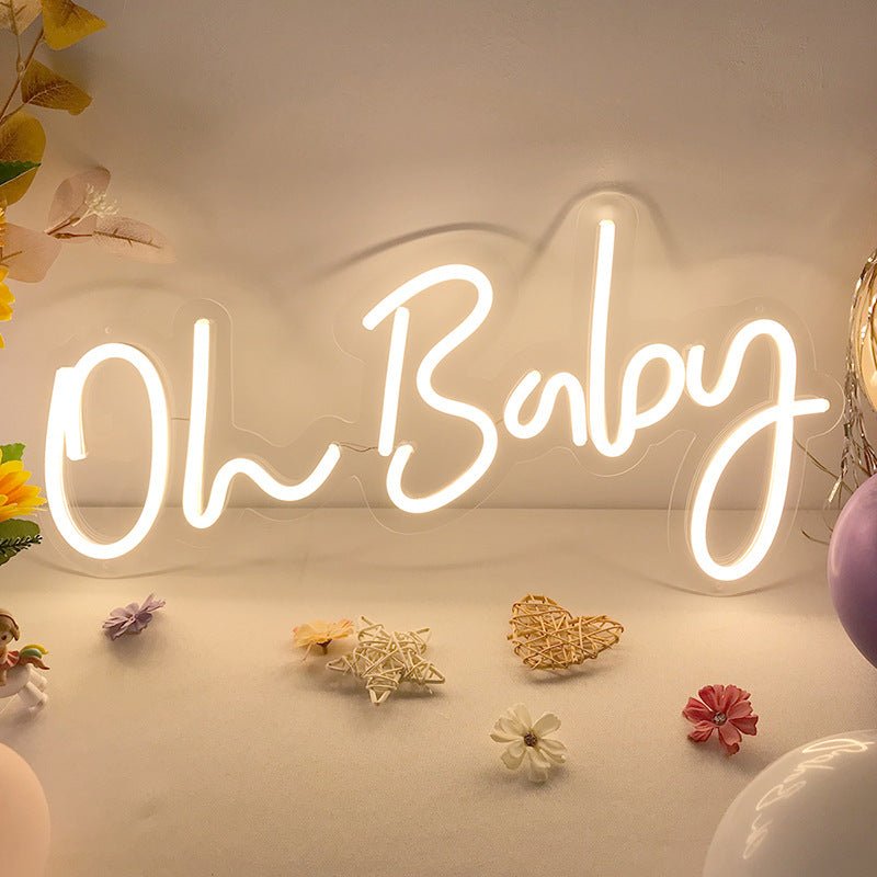 Oh Baby LED Neon Light Sign With Chain 26" - YauSpark