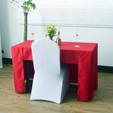 Open Back Fitted Polyester Rectangle Tablecloth 96"x30" Red - YauSpark