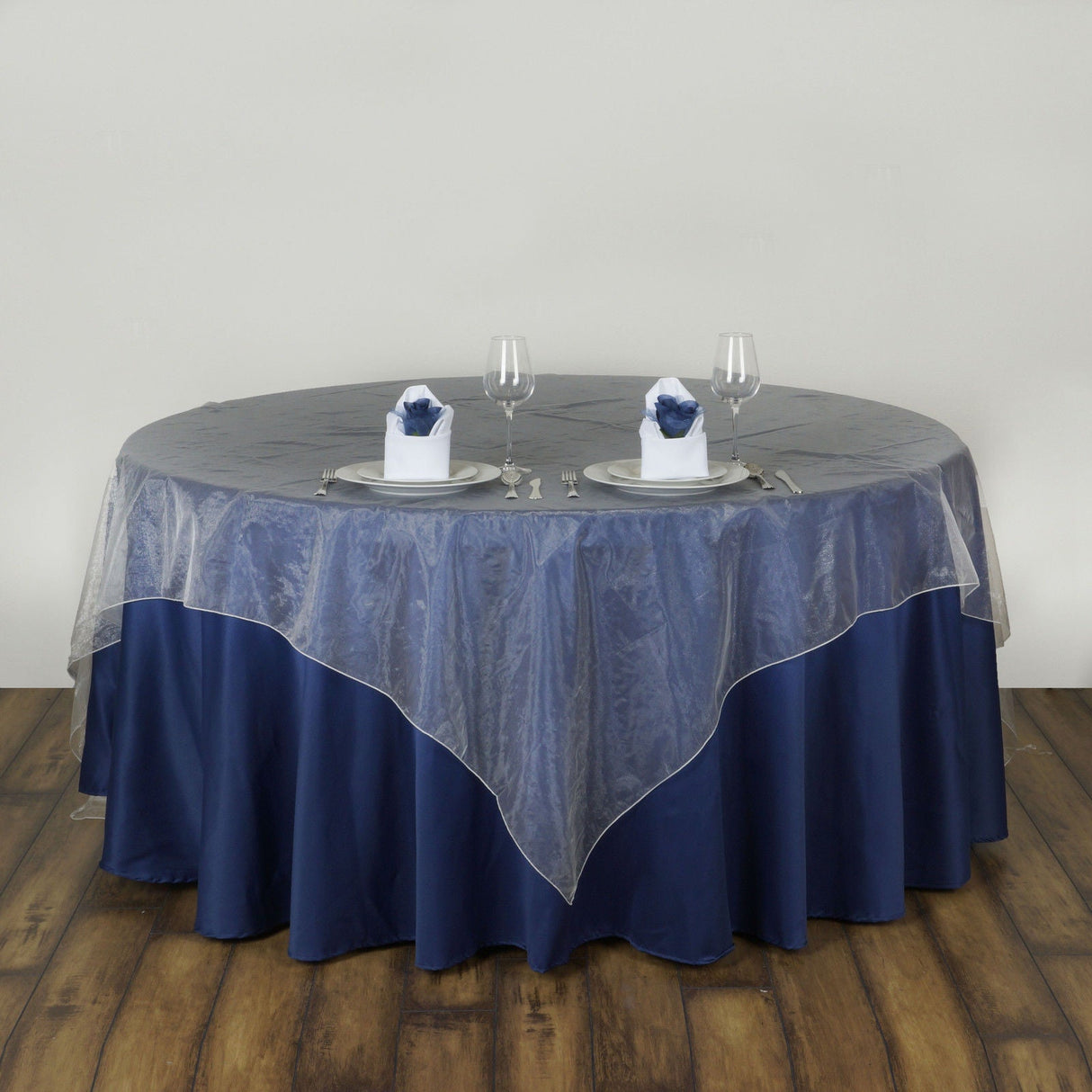 Organza Table Overlay 72"x72" Cream White - YauSpark