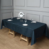 Polyester Accordion Crinkle Design Tablecloth Rectangle Navy Blue - YauSpark