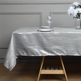 Polyester Accordion Crinkle Design Tablecloth Rectangle Silver - YauSpark