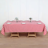 Polyester Checkered Rectangle Tablecloth White/Red - YauSpark