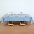 Polyester Rectangle Tablecloth With Gold Foil Geometric Pattern 90"x156" Gray Blue - YauSpark