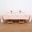 Polyester Rectangle Tablecloth With Gold Foil Geometric Pattern 90"x156" Light Pink - YauSpark