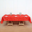 Polyester Rectangle Tablecloth With Gold Foil Geometric Pattern 90"x156" Red - YauSpark