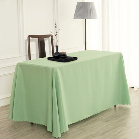 Polyester Rectangular Tablecloth 90"x132" White - YauSpark
