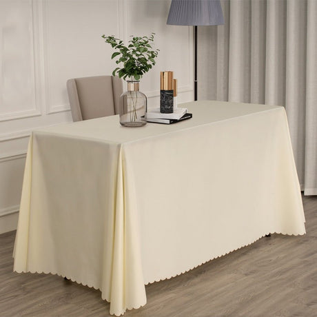 Polyester Rectangular Tablecloth 90"x156" Off White - YauSpark