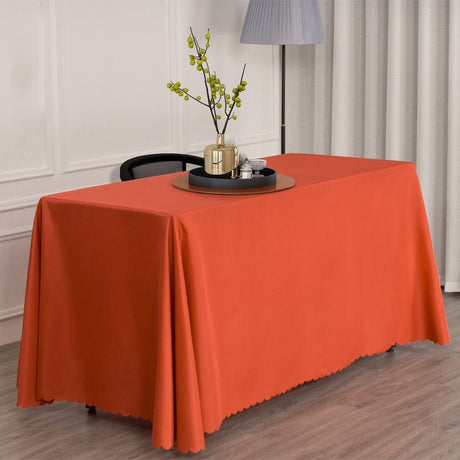Polyester Rectangular Tablecloth 90"x156" Orange Red - YauSpark