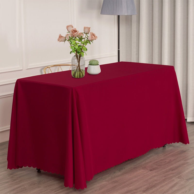 Polyester Rectangular Tablecloth 90"x156" Wine Red - YauSpark