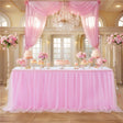 Polyester Table Skirt 14ft Pink - YauSpark