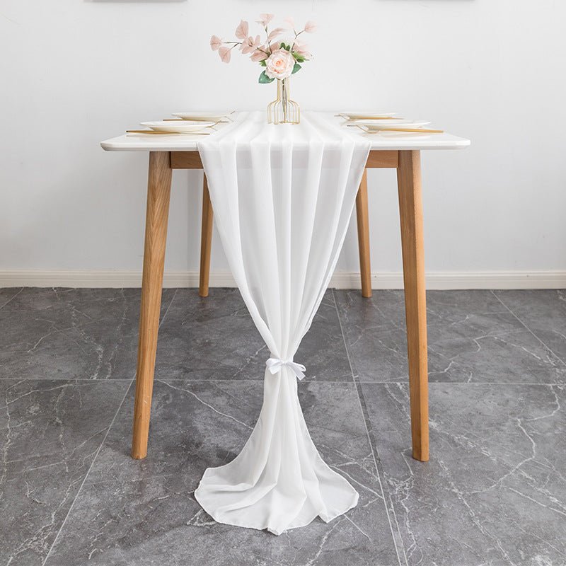 Premium Chiffon Table Runner 10ft Original White - YauSpark