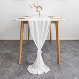 Premium Chiffon Table Runner 10ft Original White - YauSpark