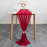 Premium Chiffon Table Runner 10ft Wine Red - YauSpark