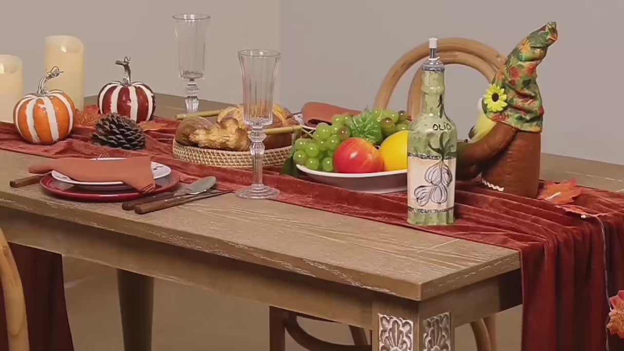 Premium Velvet Table Runner 28"x118" Orange
