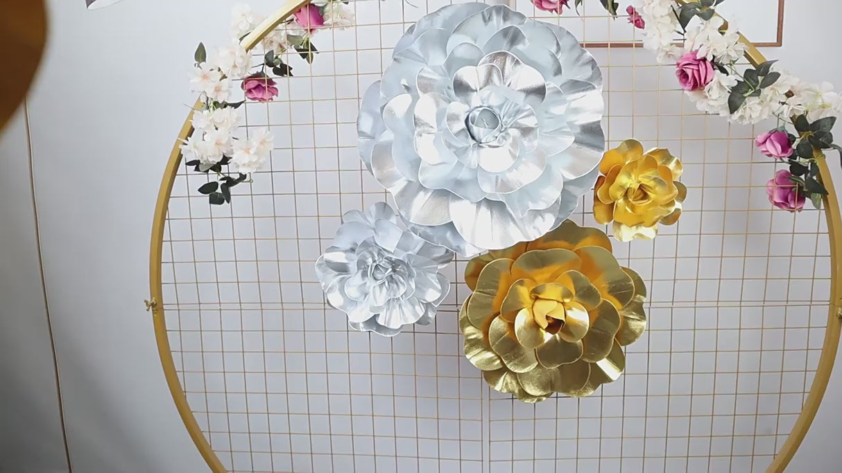 4 Packs Of Simulated Golden Rose Flower Wall Decoration 8"