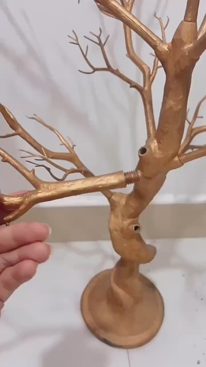Manzanita Tree Centerpiece 34" Gold with 8 Acrylic Bead Chains