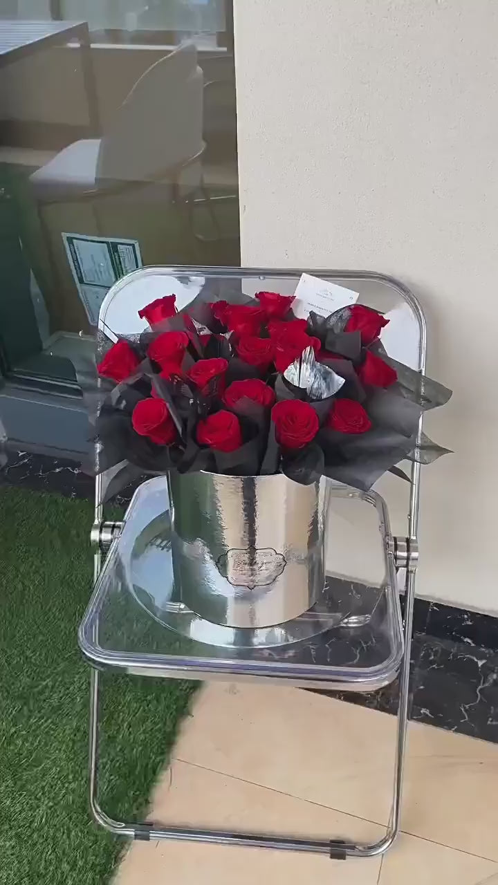 Set of 3 Round Gift Box with Lids Silver
