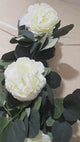 Green Artificial Eucalyptus Leaf, Ranunculus Flower Garland Vine 40"
