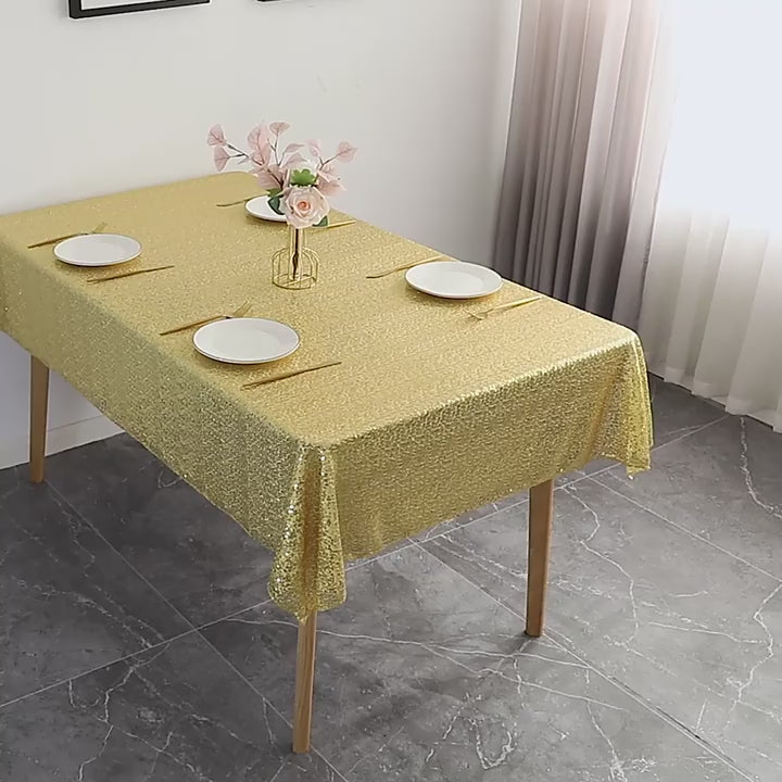 Sequin Round Tablecloth 132" Mint Green
