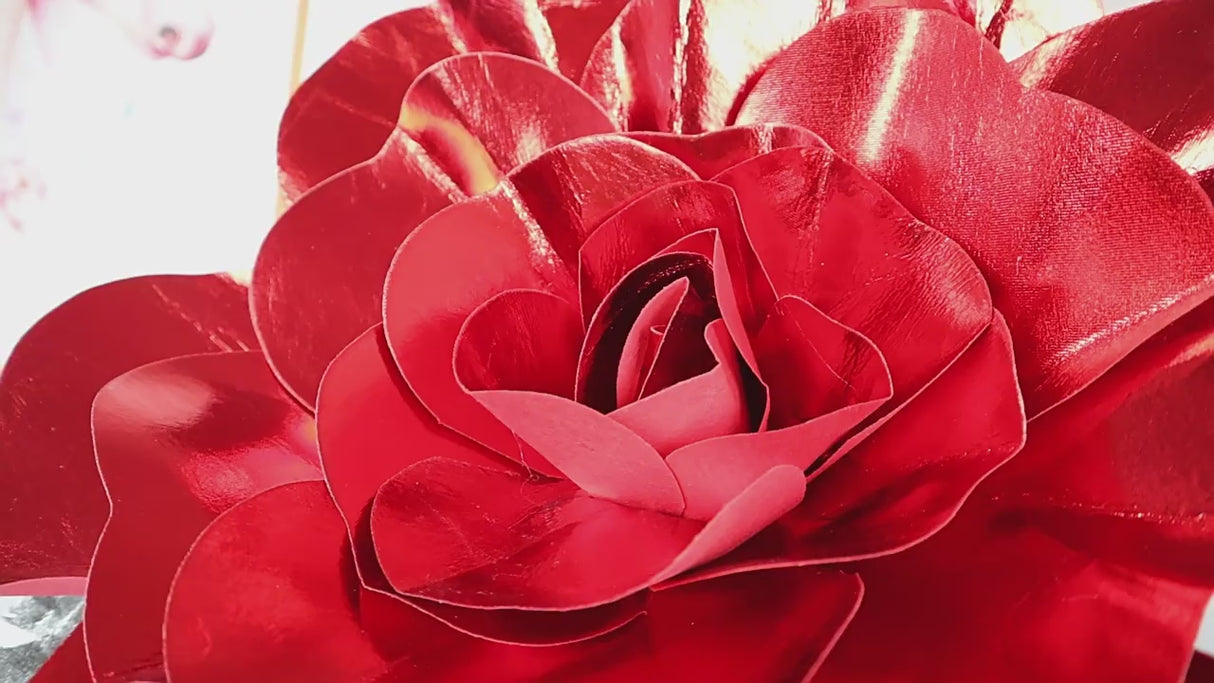 4 Packs Of Simulated Red Rose Wall Decoration 20"
