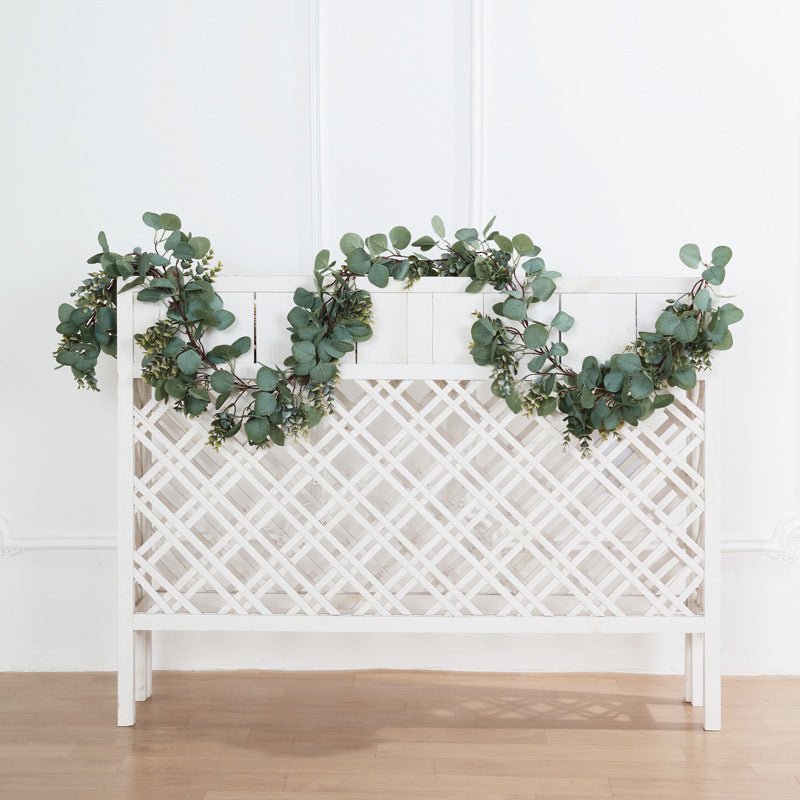 Real Touch Green Artificial Eucalyptus Boxwood Leaf Garland Vine 6.5ft - YauSpark