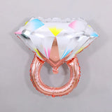 Rose Gold Diamond Ring Mylar Foil Helium Air Balloon 25" - YauSpark