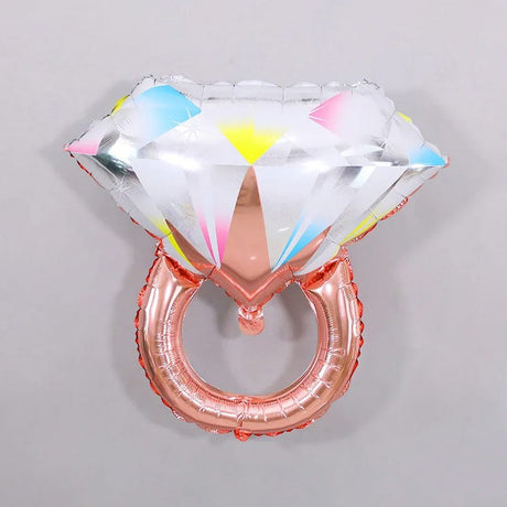 Rose Gold Diamond Ring Mylar Foil Helium Air Balloon 25" - YauSpark