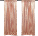 Rose Gold Sequin Backdrop Drape Curtains with Rod Pockets - 8ftx8ft - YauSpark