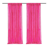 Rose Red Sequin Backdrop Drape Curtains with Rod Pockets - 8ftx8ft - YauSpark
