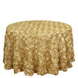 Rose Satin Round Tablecloth 130" Light Gold - YauSpark