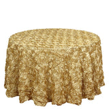 Rose Satin Round Tablecloth 130" Light Gold - YauSpark