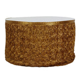 Rose Satin Table Skirt 21ft Gold - YauSpark