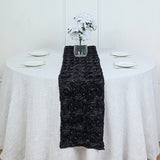 Rosette Satin Table Runner 14" x 108" Black - YauSpark
