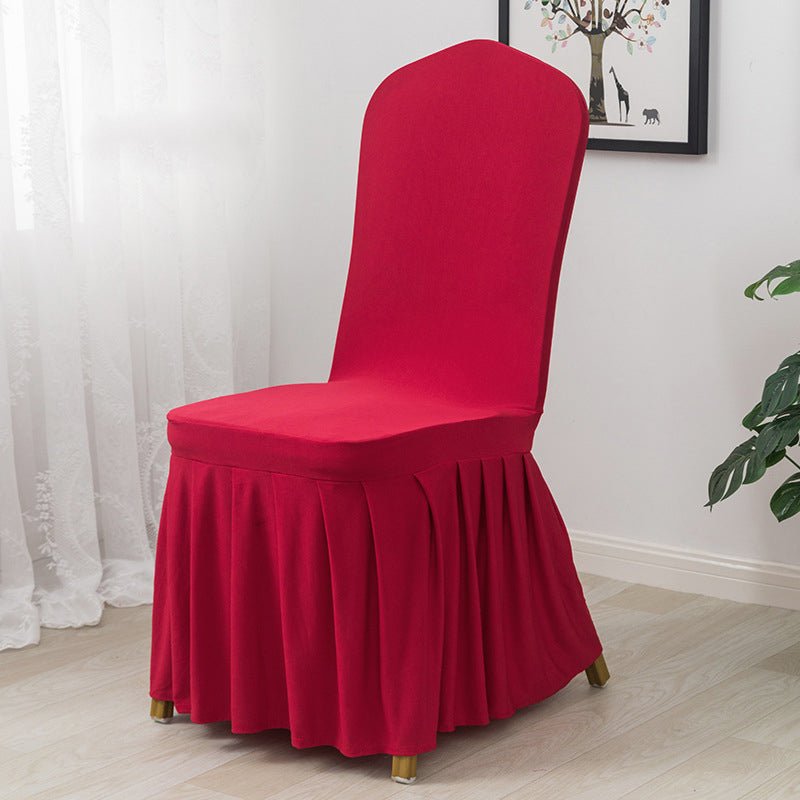 Ruffled Pleated Skirt Polyester Chair Cover Sky Blue - YauSpark