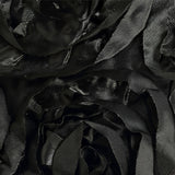 Satin Rectangle Tablecloth Grandiose 3D Rosette Table Cover 156"x90" - YauSpark
