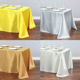 Satin Rectangular Tablecloth 57"x108" Dark Pink - No splicing - YauSpark