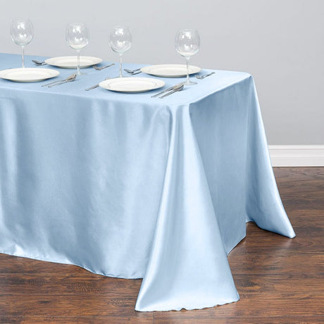 Satin Rectangular Tablecloth 90"x156" Indigo - With splicing - YauSpark