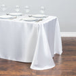 Satin Rectangular Tablecloth 90"x156" White - With splicing - YauSpark
