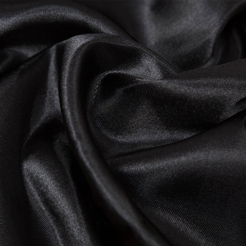 Satin Self - Tie Universal Chair Cover 44"x56" Black - YauSpark