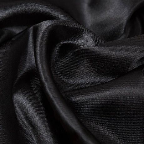 Satin Self - Tie Universal Chair Cover 44"x56" Black - YauSpark