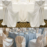 Satin Self - Tie Universal Chair Cover 44"x56" Ivory - YauSpark