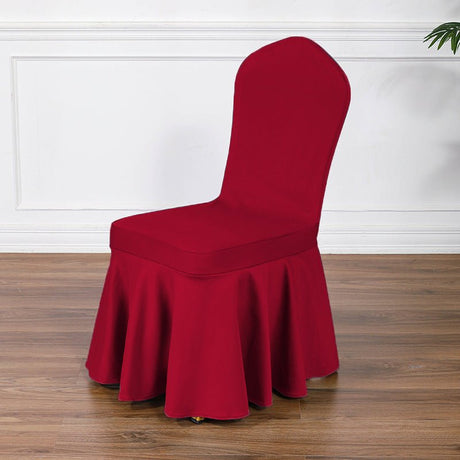 Satin Sundress Chair Cover Deep Red - YauSpark