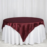 Satin Table Overlay 85"x85" Wine Red - YauSpark