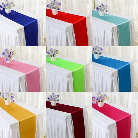 Satin Table Runner 12"x110" Purple Red - YauSpark